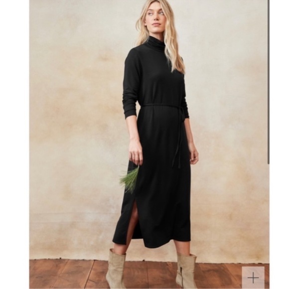 Garnet Hill Midi Black Dress NWT - Picture 8 of 9